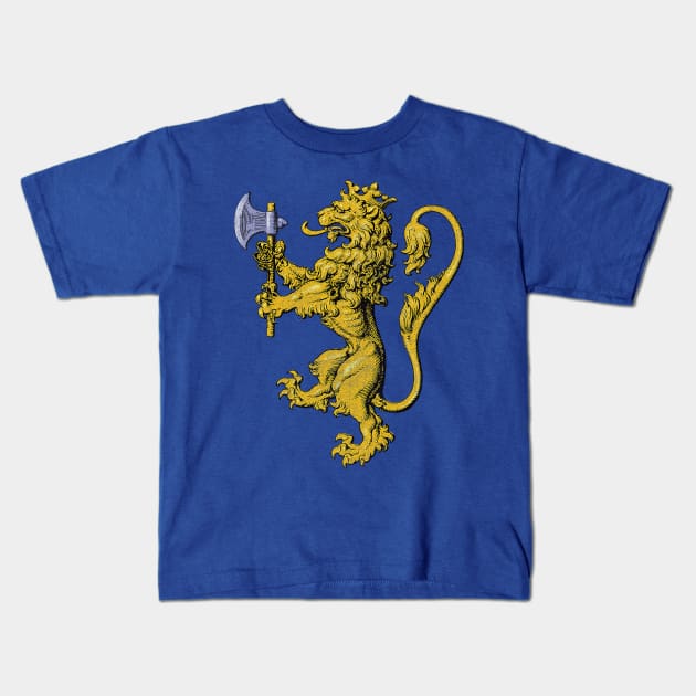 Norwegian Royal Lion / Faded Vintage Style Heraldry Kids T-Shirt by CultOfRomance